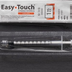 1ml lure lock syringe easy touch 4pack