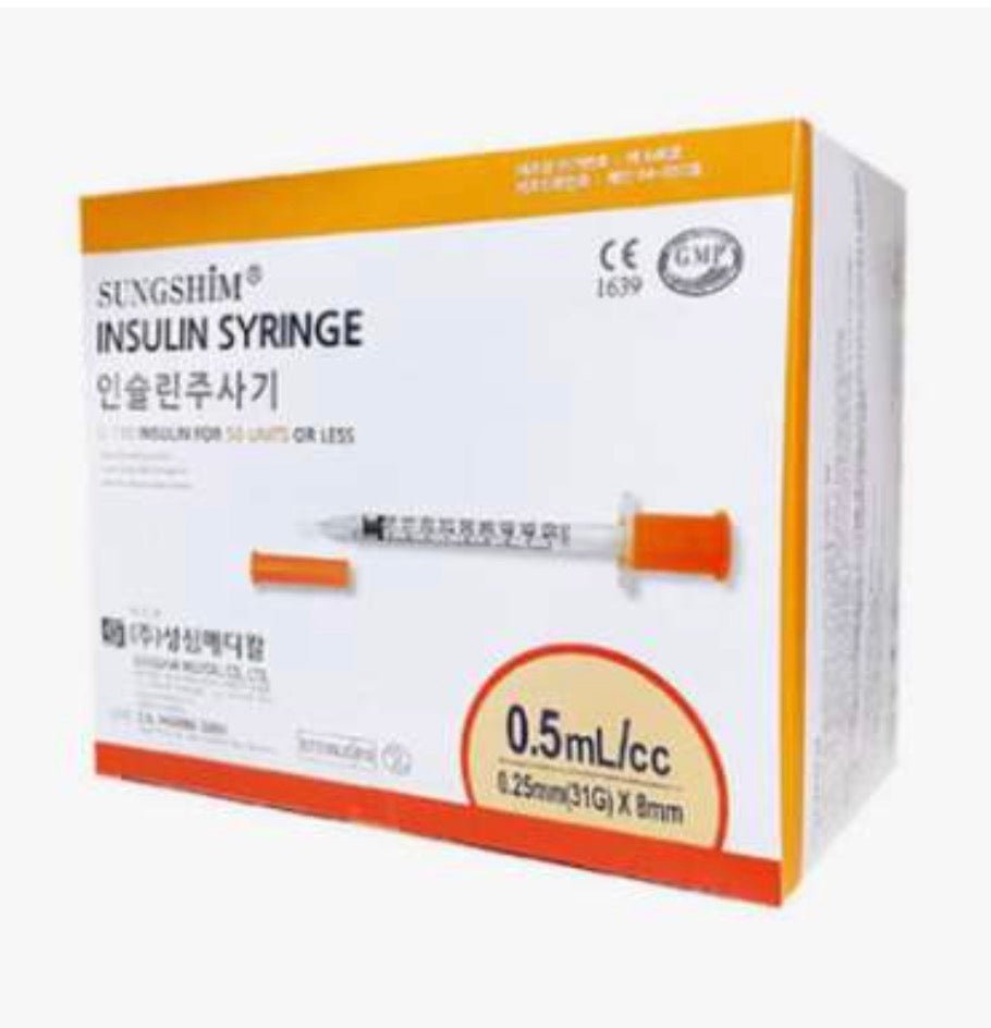 sacred heart insulin syringes 31g .5ml 10pk