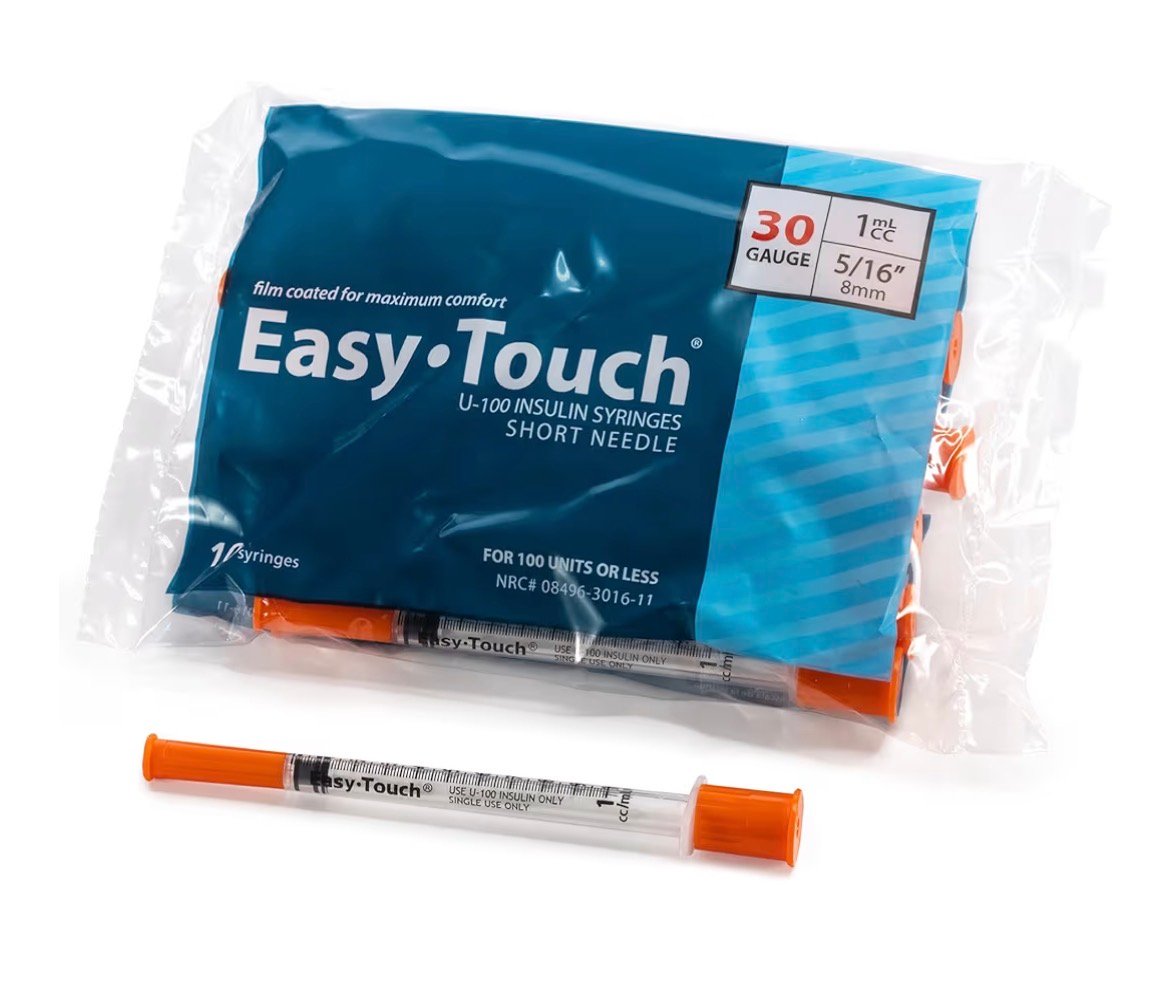 30 Gauge Insulin Syringes (30G 1cc 5/16”)8mm 10pack